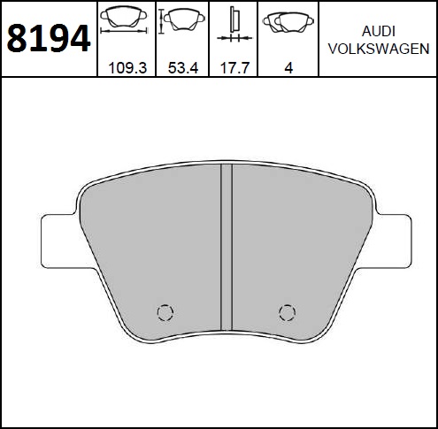 PASTILLAS TRA VW VENTO 11 BREMSI
