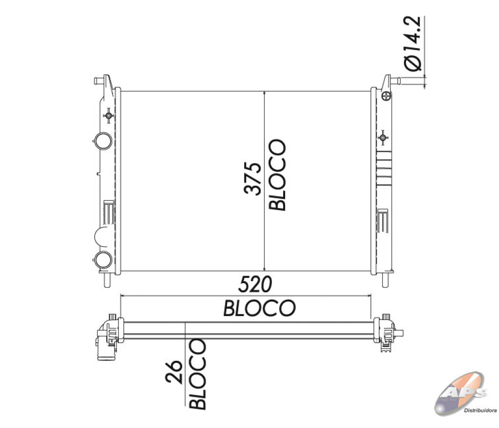 RADIADOR FIAT PALIO-SIENA MOTOR 1.4 FIRE REACH