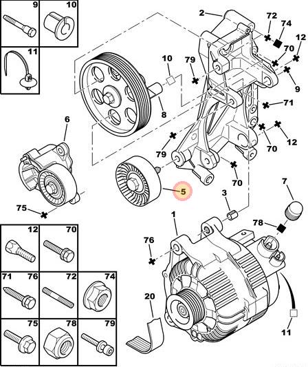 RULEMAN TENSOR CORREA ALTERNADOR PEUGEOT 206/307 EW10 [IRB Spain]