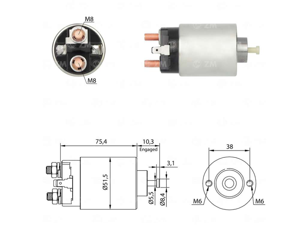 SOLENOIDE MITSUBISHI MI L200/L300 12V