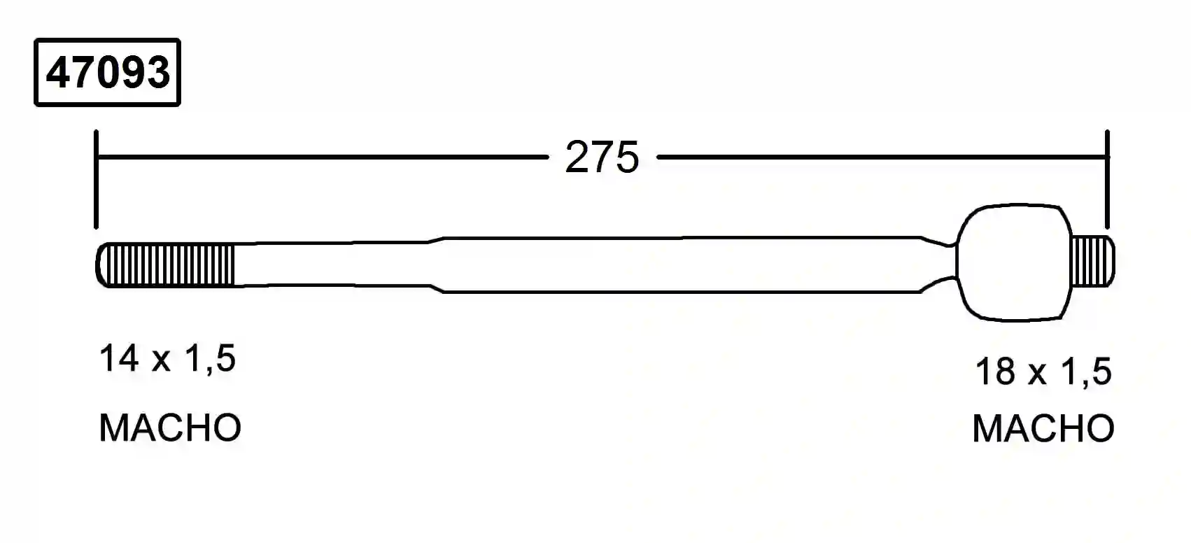 RACK END KIA PREGIO 01 (4WD) CTR