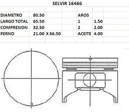 Pistones Nissan J18 80.50mm STD