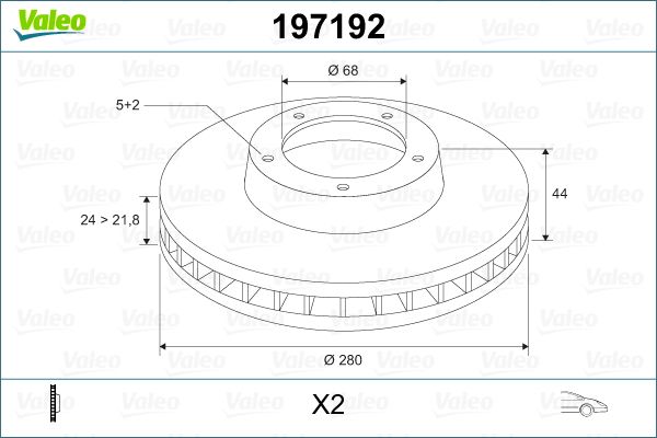 Disco de freno delantero ventilado