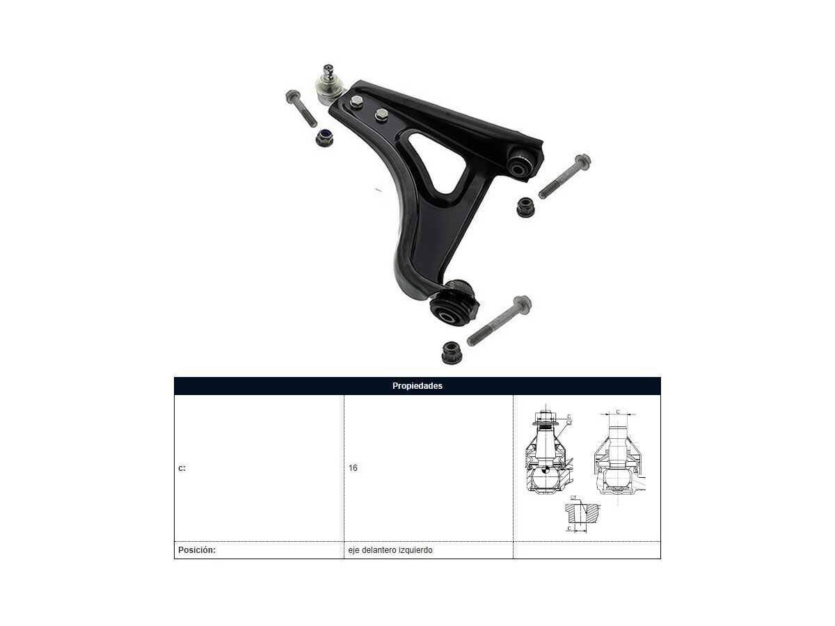 Parilla De Suspension Delantera Renault Twingo 93-25 Izq