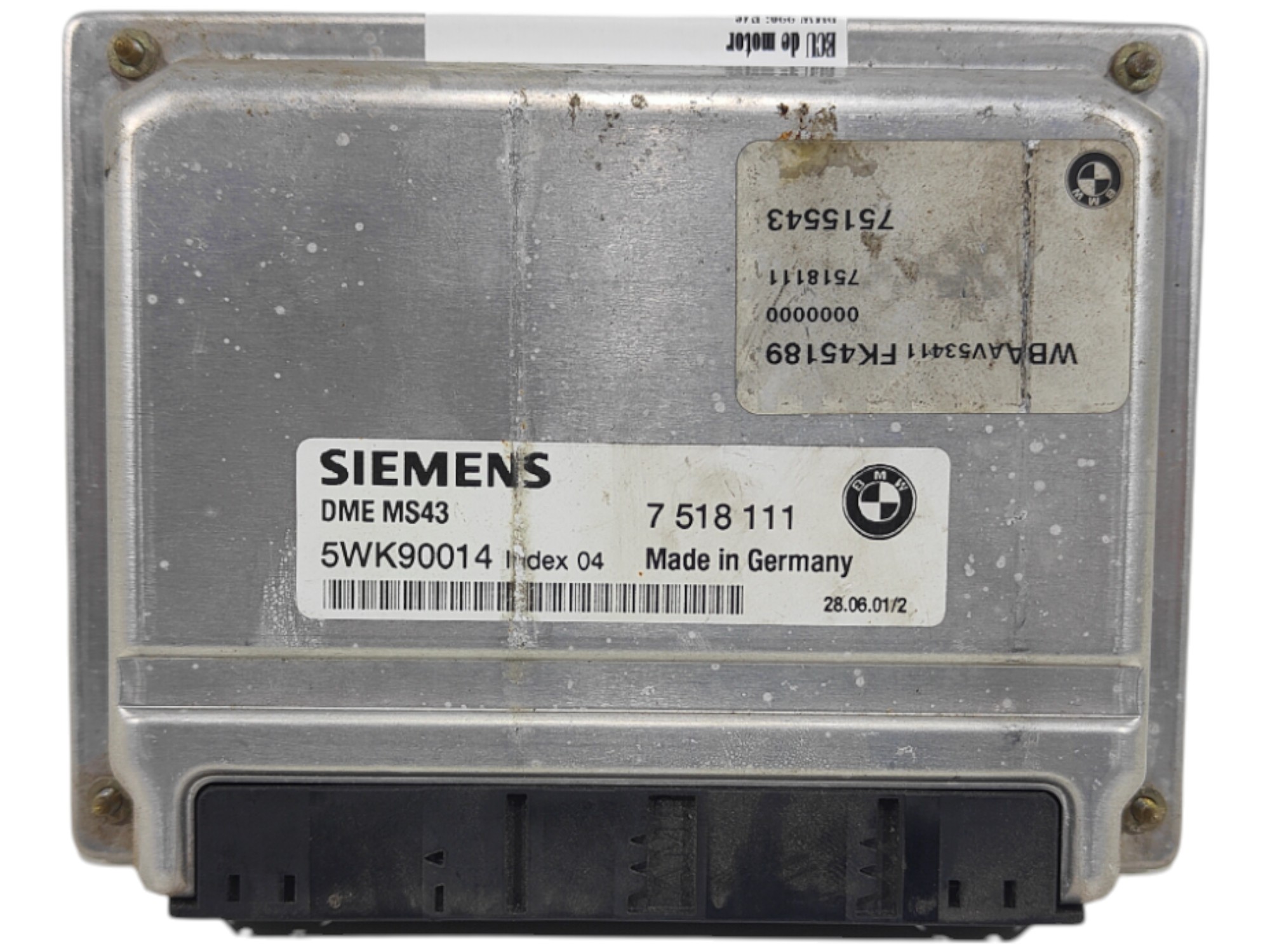 ECU de motor BMW 330i E46 2001, Ref: 10839-K3A6