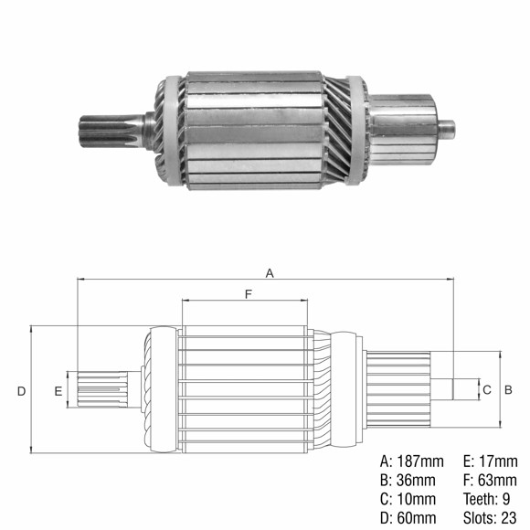 INDUCIDO 12V NIPPONDENSO TOYOTA/ISUZU/FORD (186,5X60X9X36)