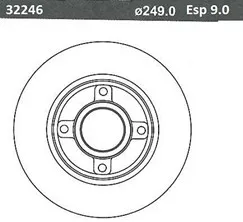 DISCO FRENO (249mm) TRA CITROEN-PEUGEOT C/MAZA