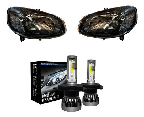 Kit Semiopticas Fiat Uno Way Atractive 2015 2023 Kit Led H4