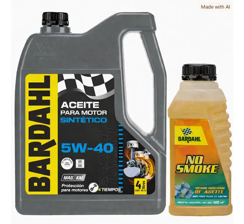 Kit Aceite 5w40 4lts + Aditivo No Smoke Bardahl 400ml