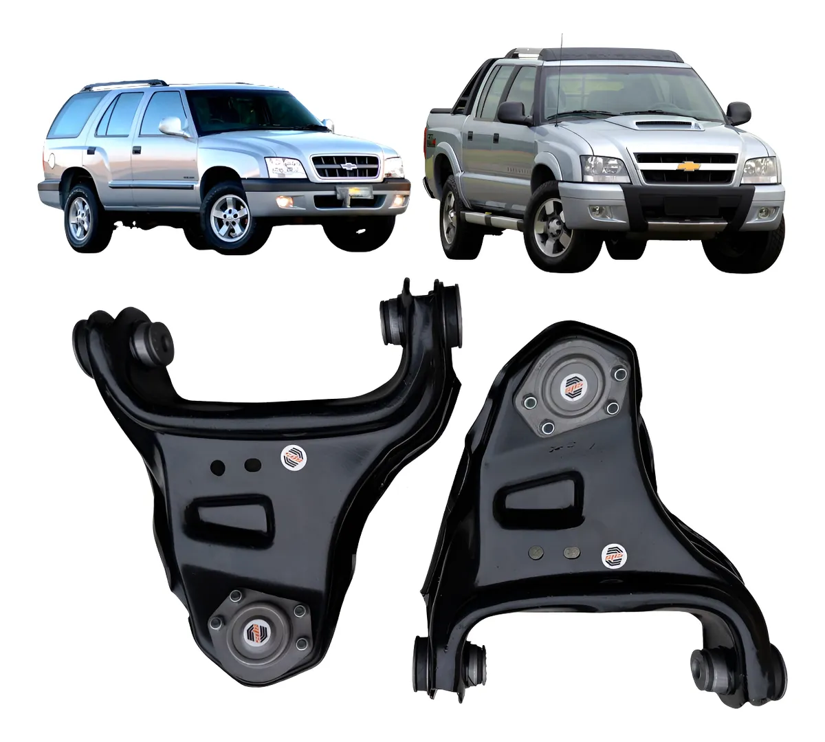 Par de brazos de control superiores para S10 Blazer 4×4 con pivote y buje