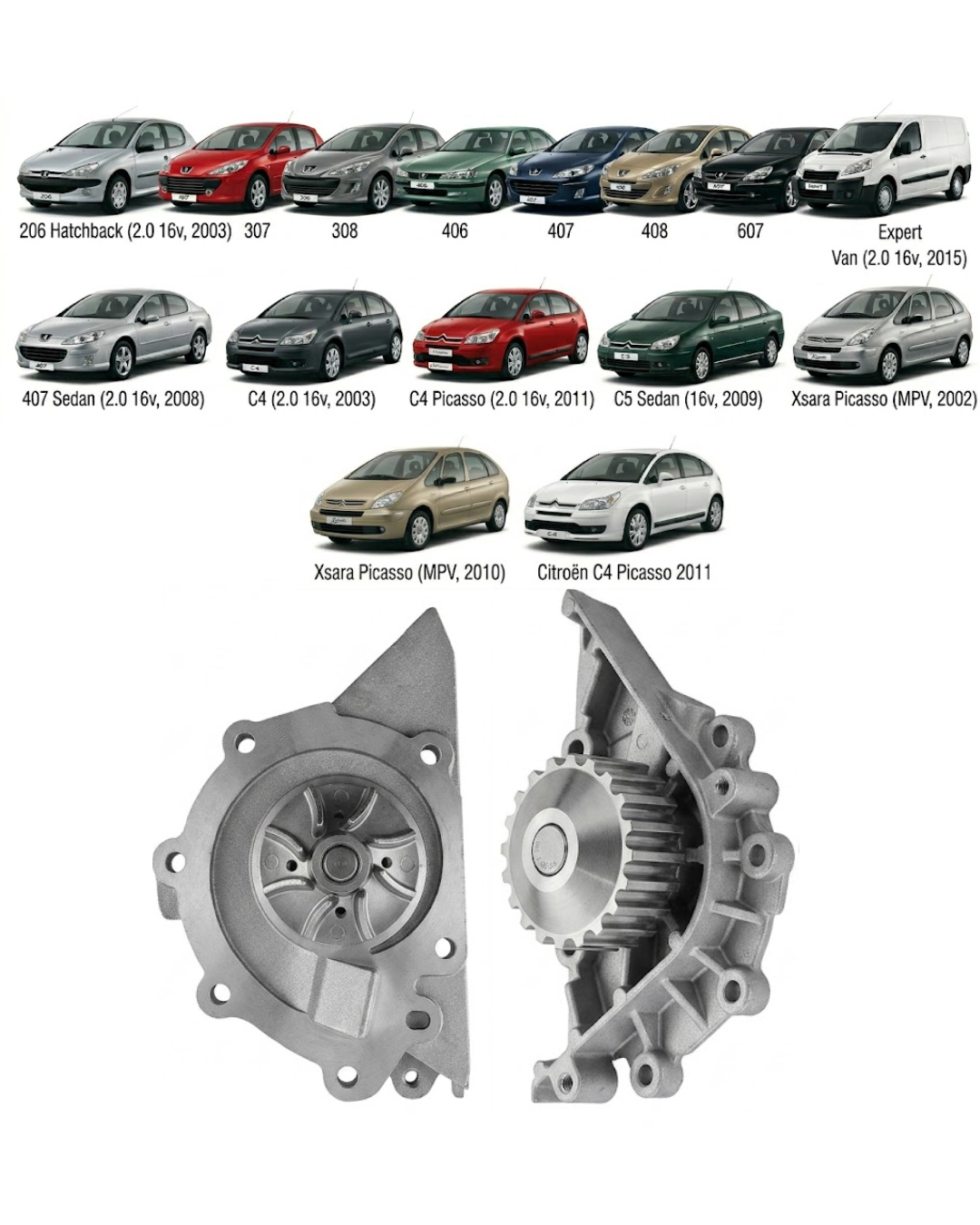 Bomba de Agua VMG – Peugeot & Citroën 1.8 / 2.0 16v (Modelos 2000 a 2018)
