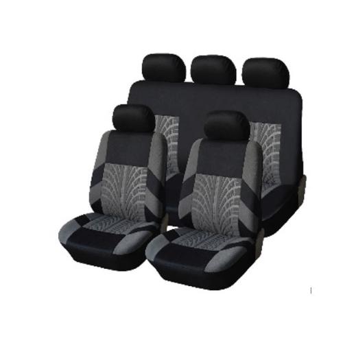 JGO. FUNDAS 4 ASIENTOS AUTO HIGH 9 PIEZAS COLOR NEGRO C/ROJO