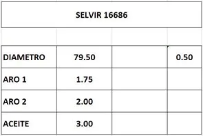 AROS 79.5mm VW GOL 1.9D-TD 0.50 TD