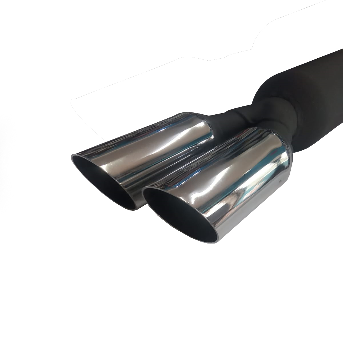 Tubo de escape cromado doble