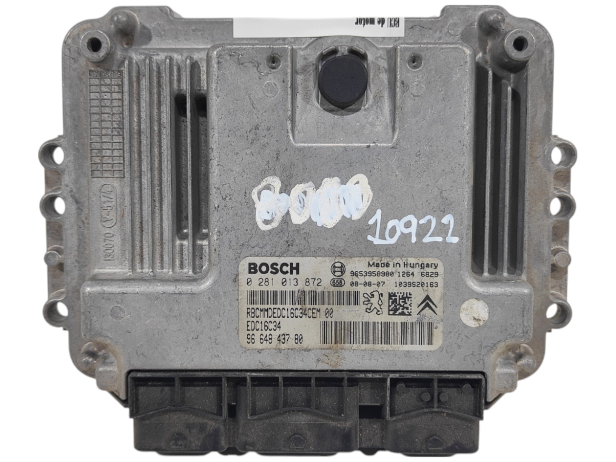 ECU de motor Peugeot Citroen 1.6 HDI 2008, Ref: 10922-K3B7