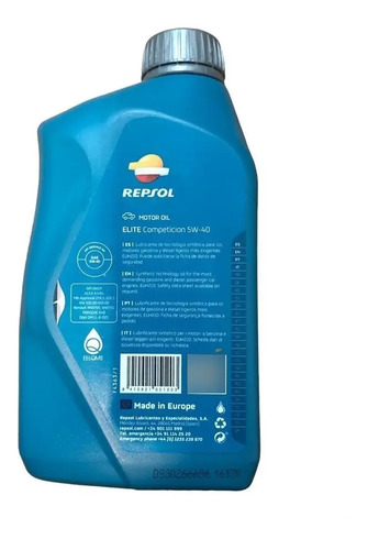 Aceite Repsol 5w40 Full Sintetico Elite 1 Litro