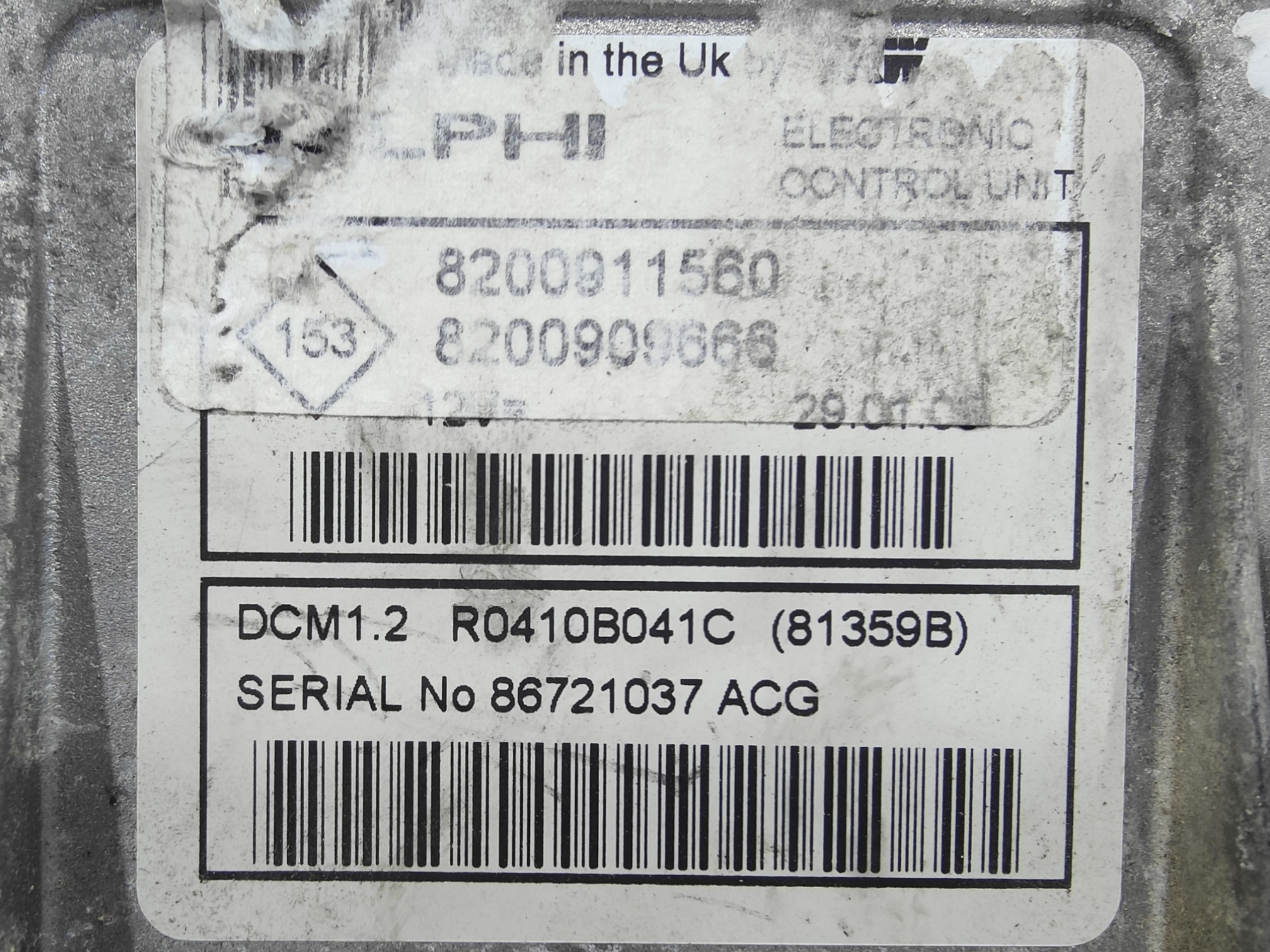 ECU de motor Renault KANGOO II 1.5 DCI 70HP , Ref: 10979-K3B11