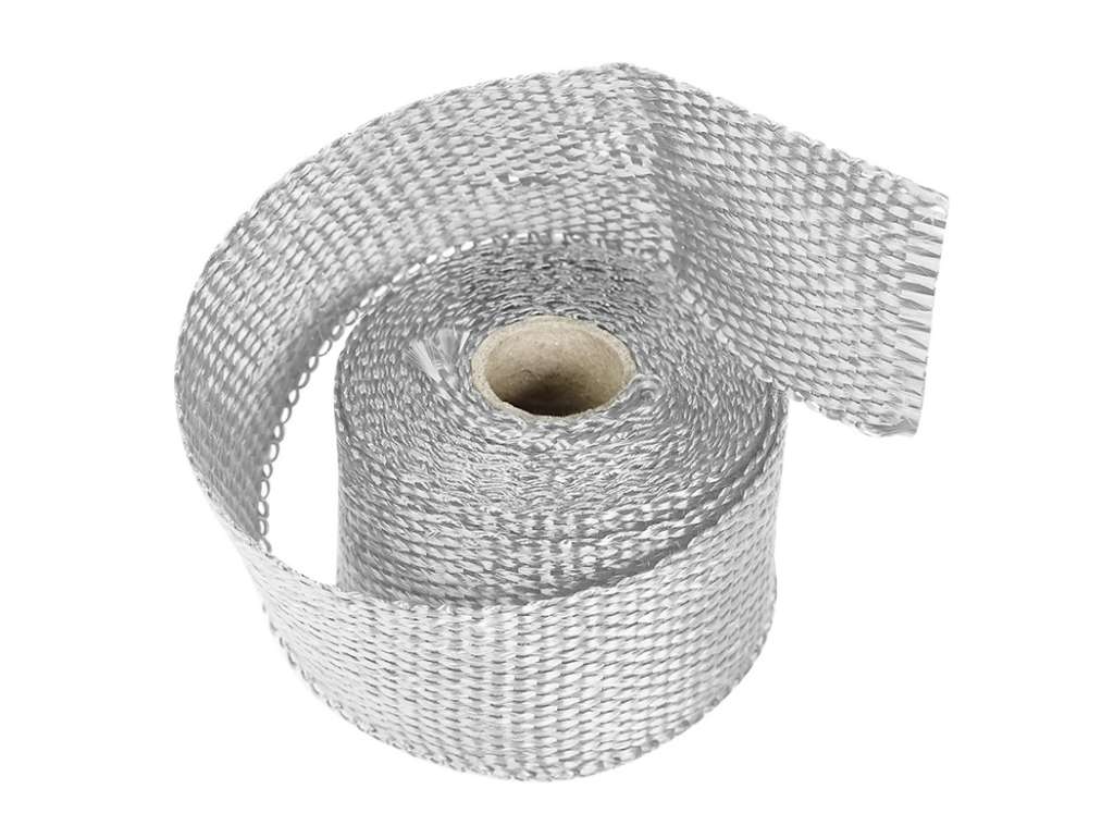 Cinta térmica de titanio universal para caño de escape, 5 metros, 50 mm, blanca