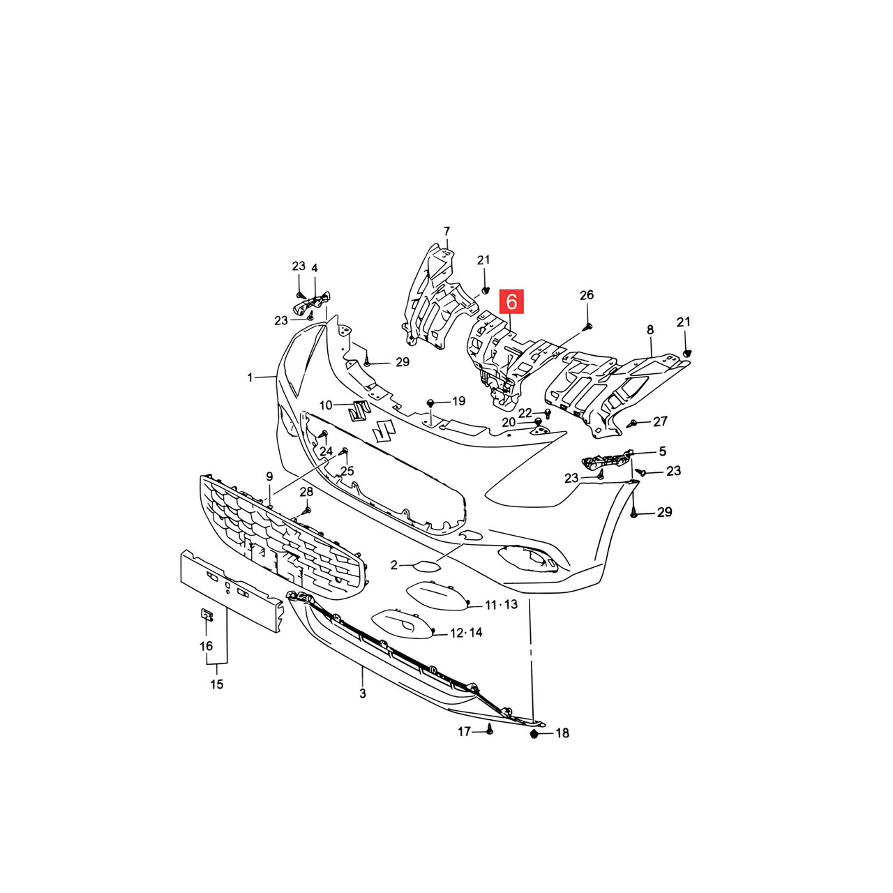 SOPORTE INTERNO CENTRAL PARAGOLPE DELT. -ORIGINAL