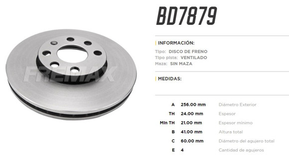 DISCO DE FRENO DAEWOO ESPERO 16V 95-99 LANOS 1.5I/1.6I 97