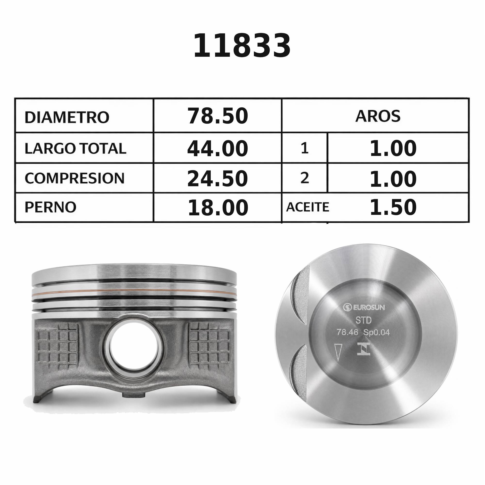 PISTONES 78.50mm CITR-PEUG 1.6 16v STD (EC5)