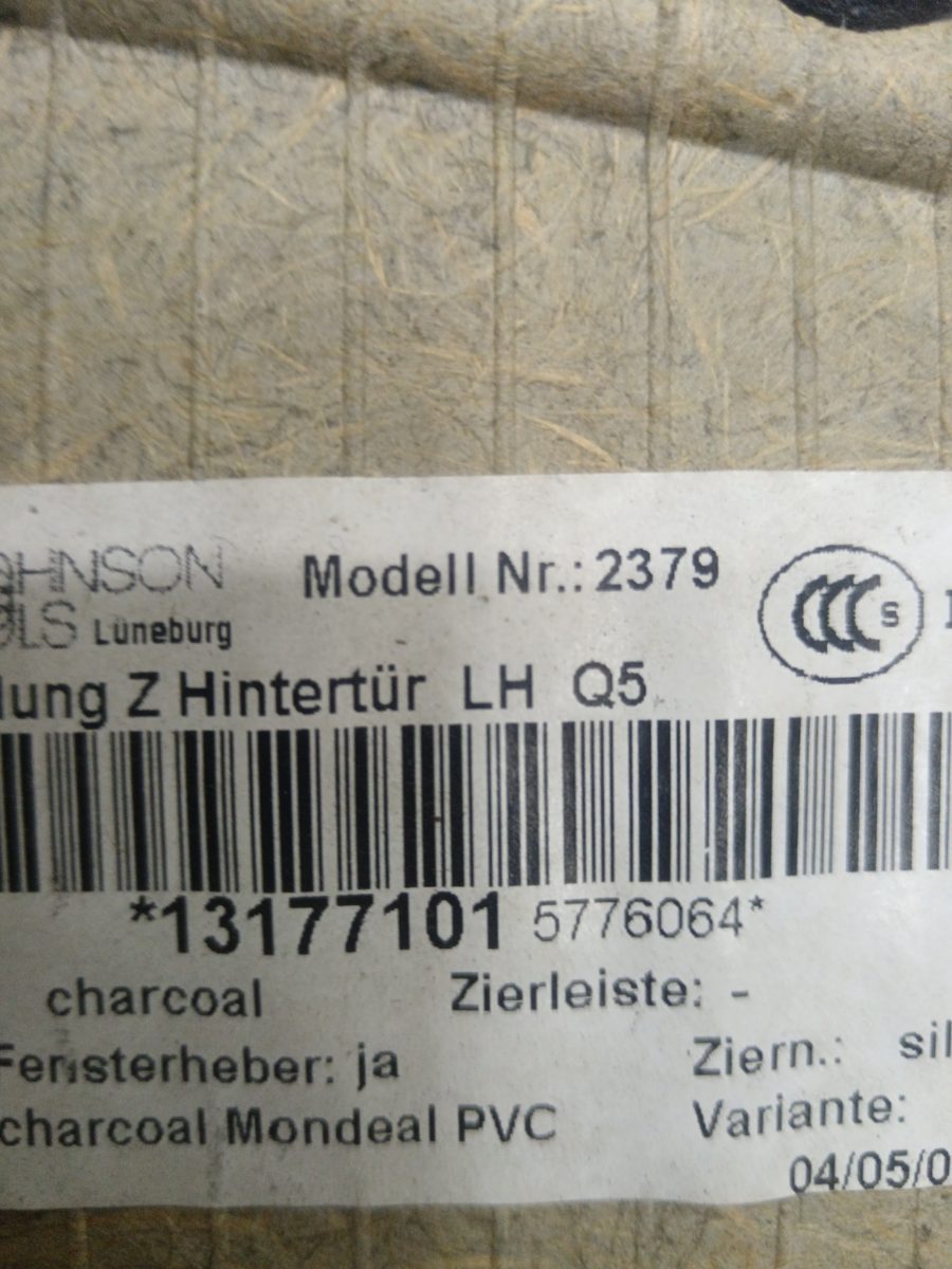 Tapizado Interior Puerta Trasero Izquierdo Opel Astra H Ber. 2006-2010 Cosmo 13177101