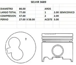 PISTONES 86mm TOYOTA COROLLA 2C STD (3mm) EUROSU