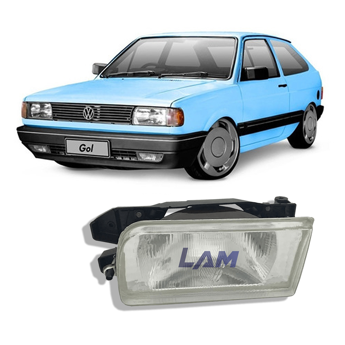 Semioptica Izquierda VW Gol G1 1991 / 1994  Parati / Saveiro / Amazon / Senda de Policarbonato