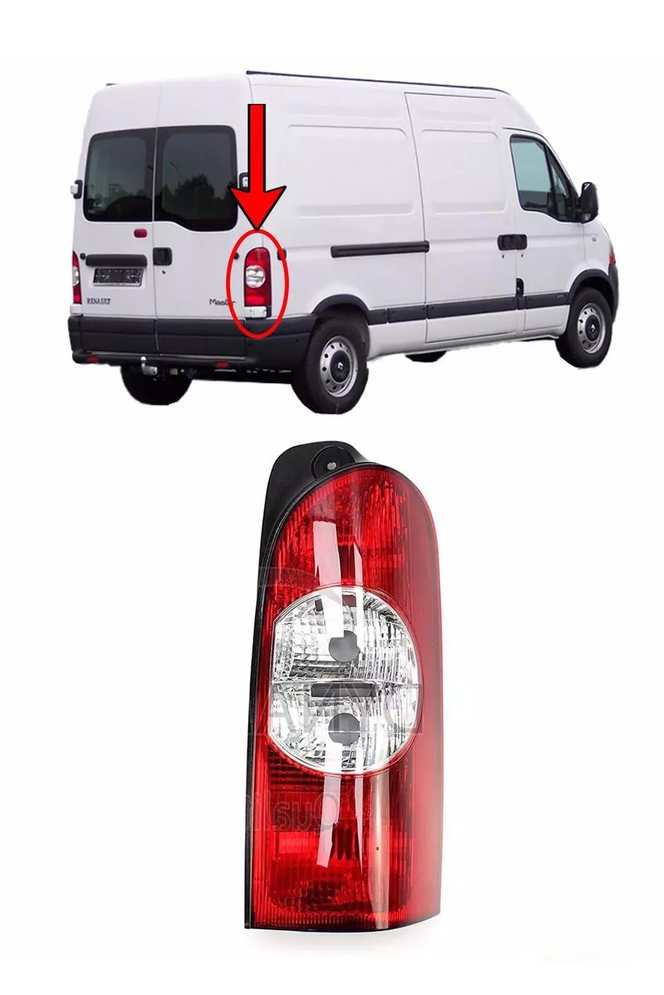 FARO TRASERO RENAULT MASTER DERECHO ROJO Y BLANCO MAGNETTI MARELLI [MAGNETI MARELLI]