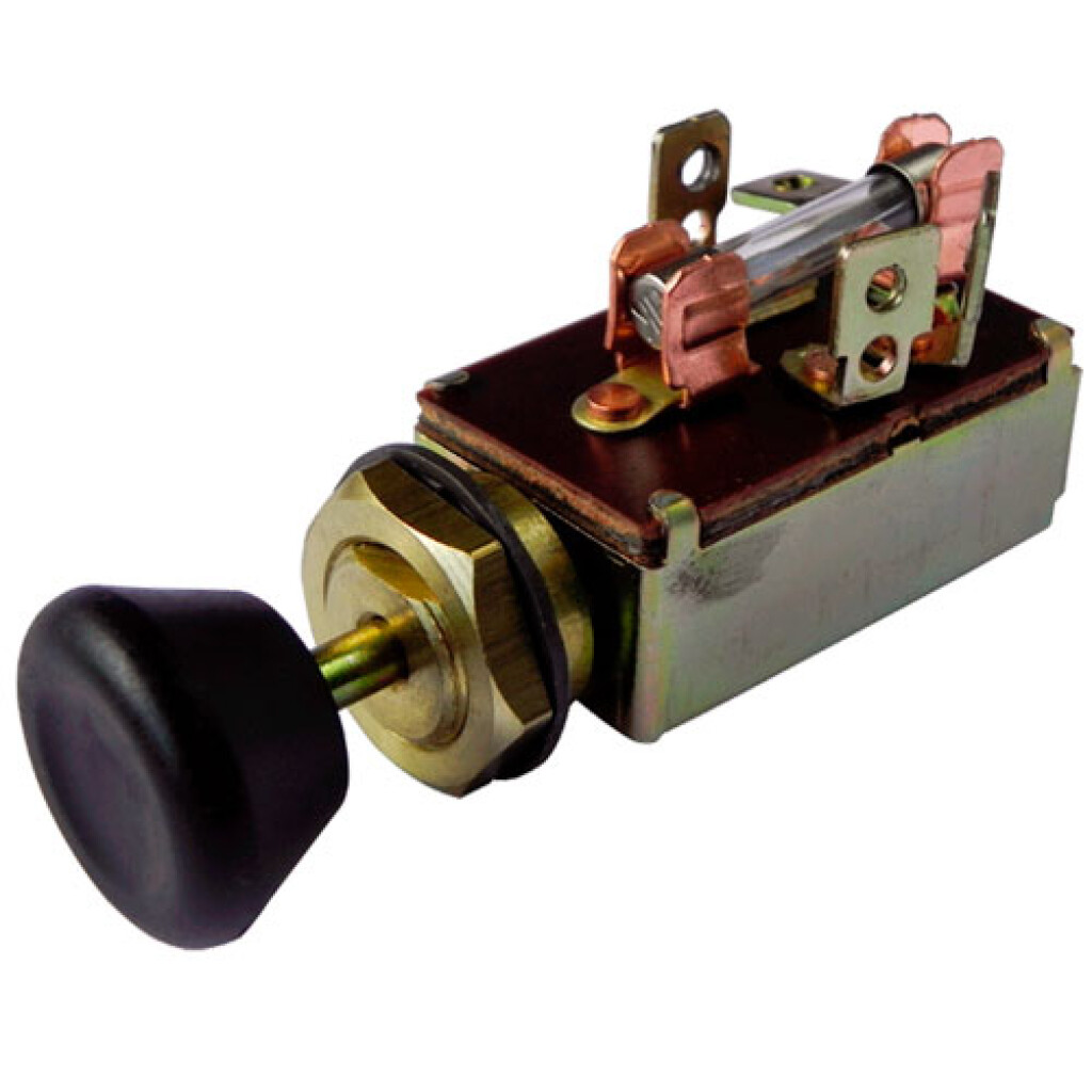 Llave de botón de tablero para luces de dos posiciones con fusible