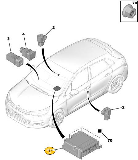 DETONADOR AIRBAG CITROEN C4 II 2012 EN ADELANTE ORIGINAL [ORIGINAL PSA]
