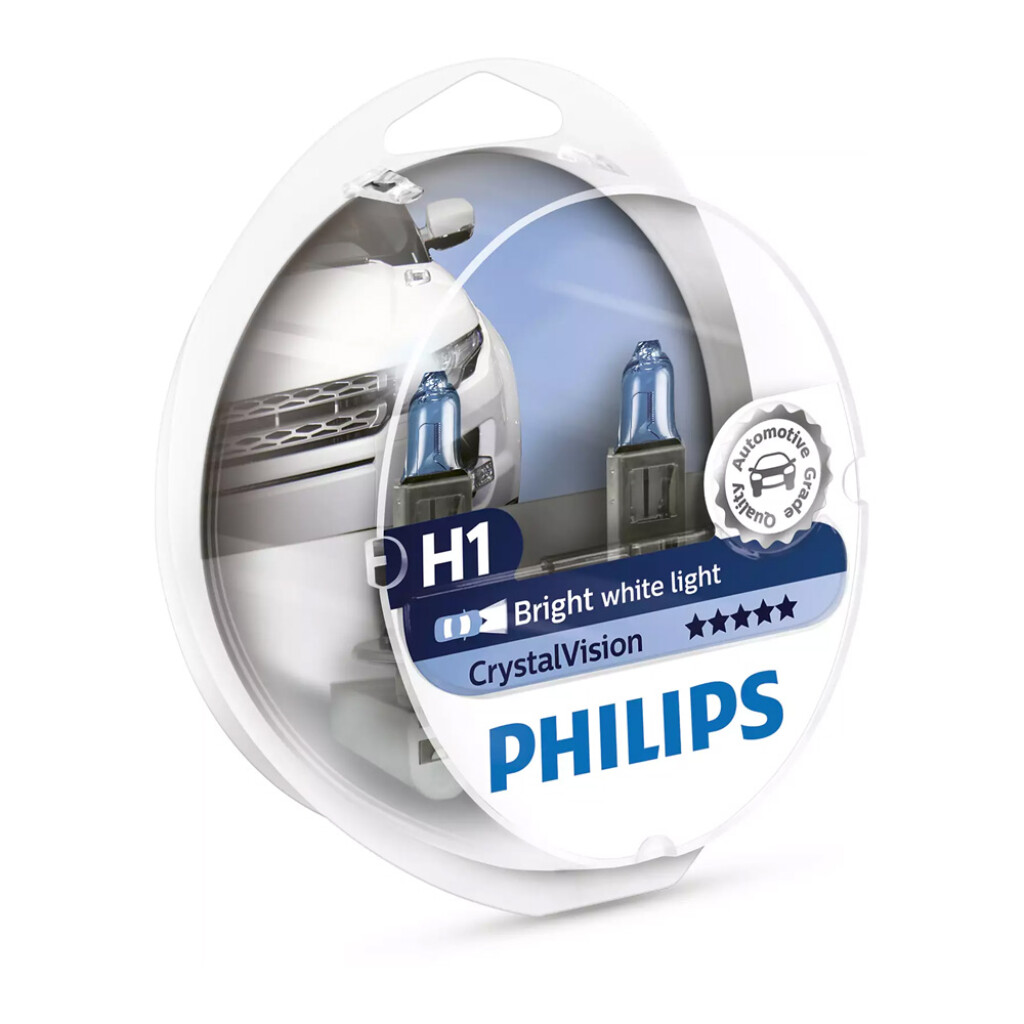 LAMPARA - HALOGENA 12V 55W H1 CRYSTAL VISION PACK PHILIPS