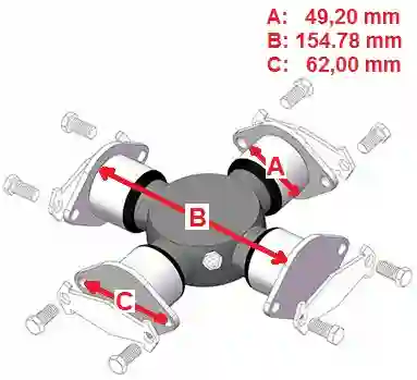 CRUCETA 49.20mm FORD/VW/MB U500 5-280X