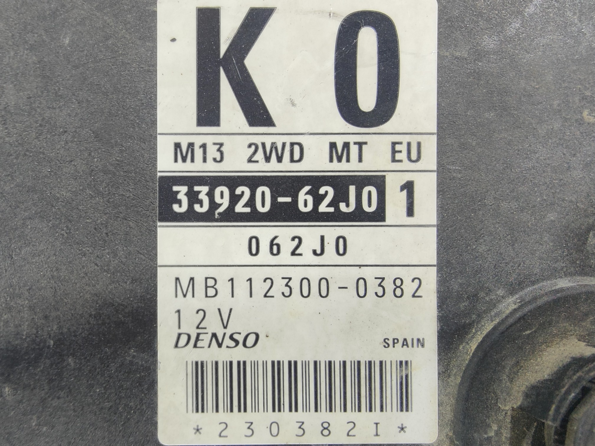 ECU de motor Suzuki SWIFT 1.3 , Ref: 8358-K3A7