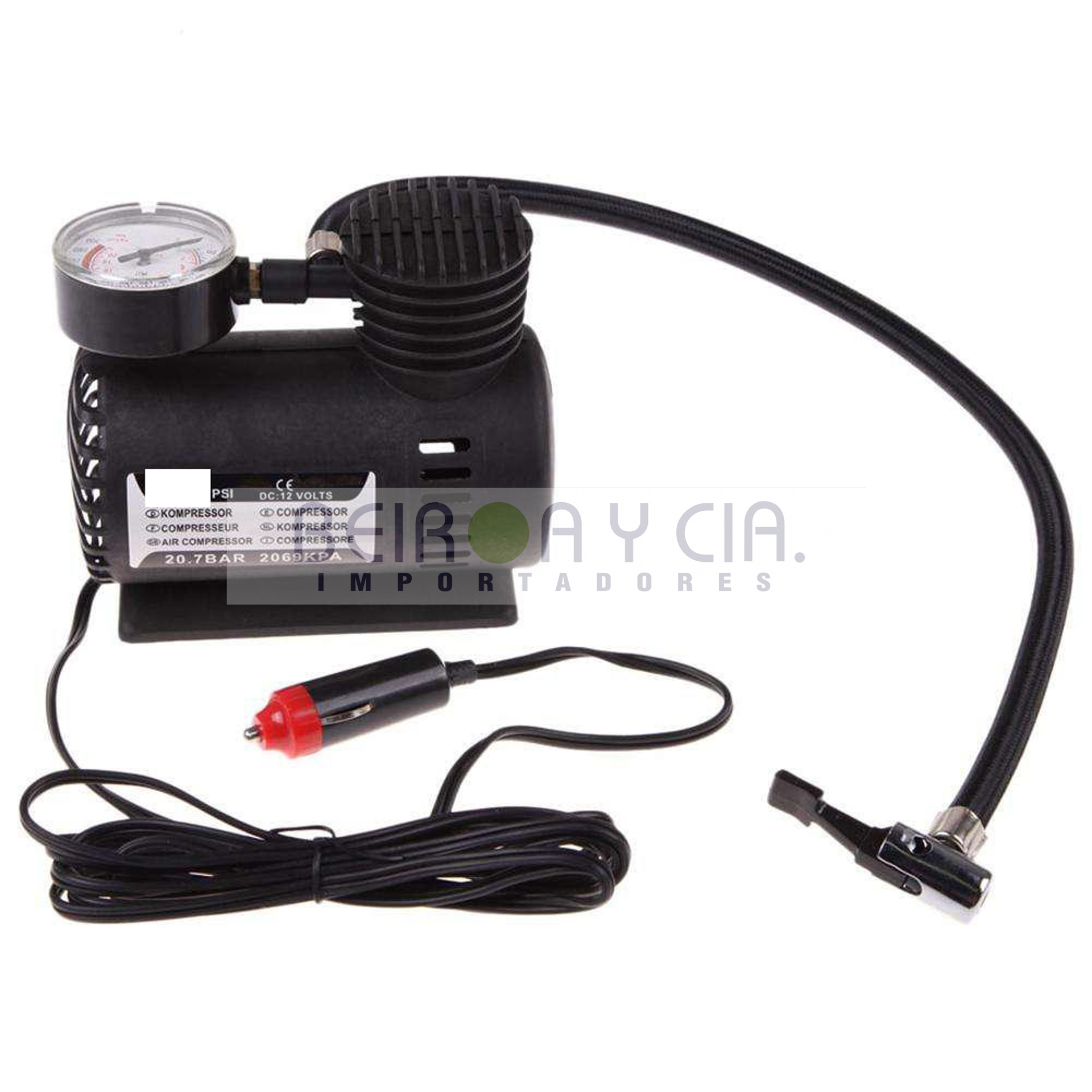COMPRESOR 12V MINI 1 PISTON 300 PSI PLASTICO