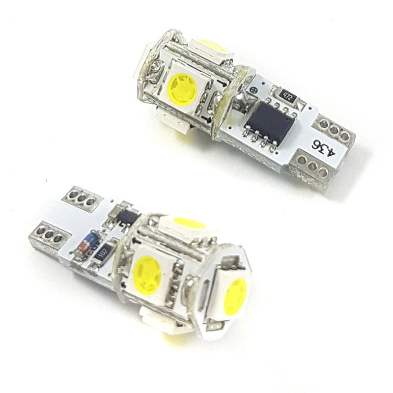 Lámpara LED T10 5 SMD 5050 Blanca con función flash