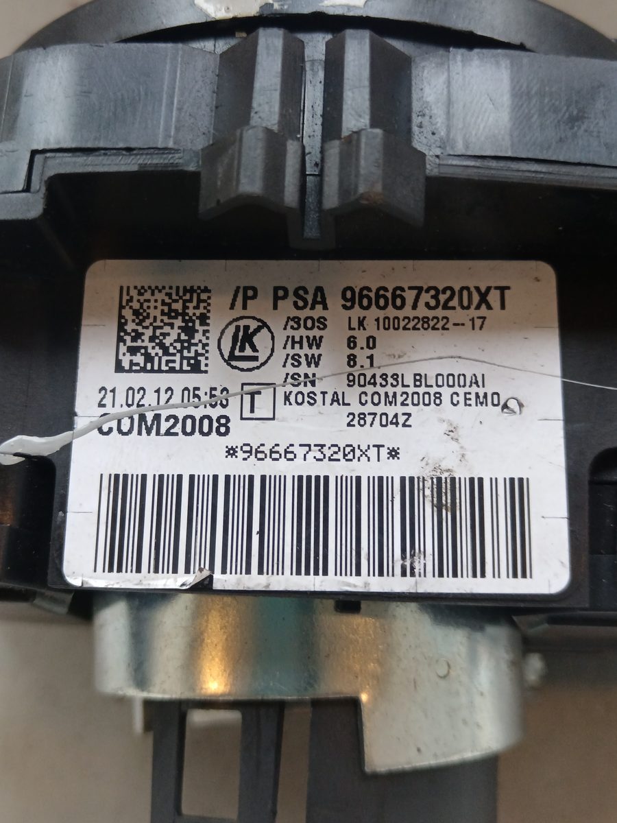 Llave de Luces Limpiaparabrisas Peugeot 3008 2009-2016 Access 1.6L 84kW 96667320XT