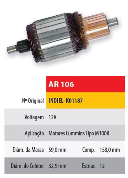 INDUCIDO 12V FORD CARGO MOTOR CUMMINS INDIEL(158X59X12X32,9)