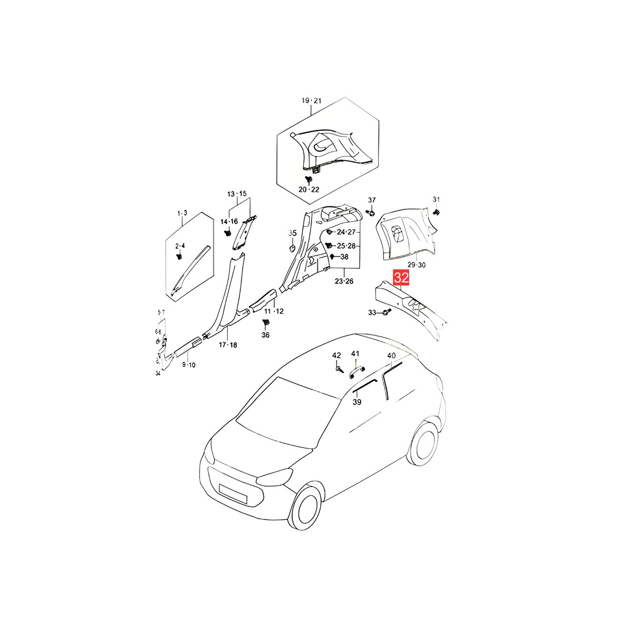 APLIQUE SUP. PANEL TRASERO -ORIGINAL- -ORIGINAL