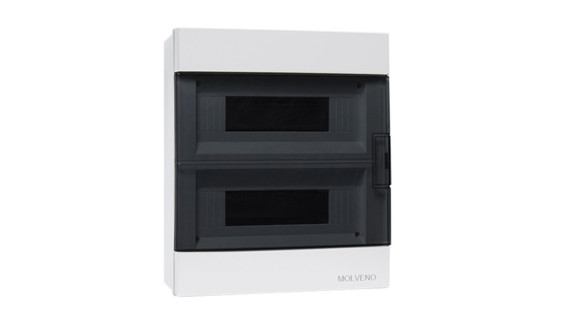 TABLERO EXTERIOR 24 MODULOS BASE BLANCA Y TAPA TRANSP.HUMO