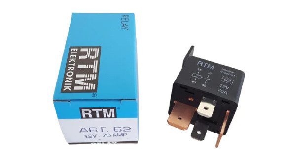 MINIRELAY/RELE 12V 4 TERMINALES 70 AMP CON SOPORTE