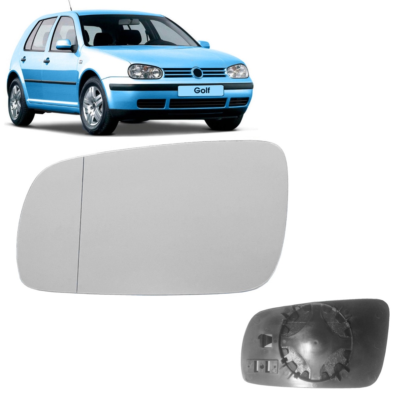 Vidrio de Espejo Derecho con Soporte Volkswagen GOLF 2000 2006