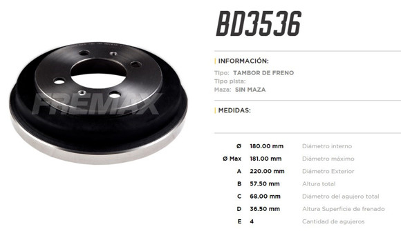 CAMPANA DE FRENO NISSAN SENTRA 1991-/200SX 1995-1998