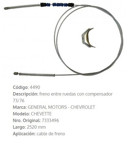 CABLE DE FRENO CHEVETTE 1986 2500MM