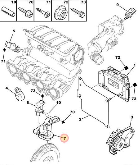 Soporte de captor de posición de volante motor