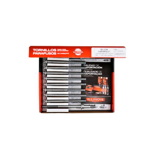 JGO. TORNILLOS TAPA CIL. CORSA NAFTA 1.0 1.4 1.6 1.8 10(1.25)X138MM C/ ARAN 20MM(8TORNI+2 ESPARRA)