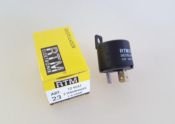 FLASHER ELECTRO TERMICO 12V 3 TERMINALES CON SOPORTE