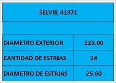 Disco de embrague de 225mm y 24 estrías