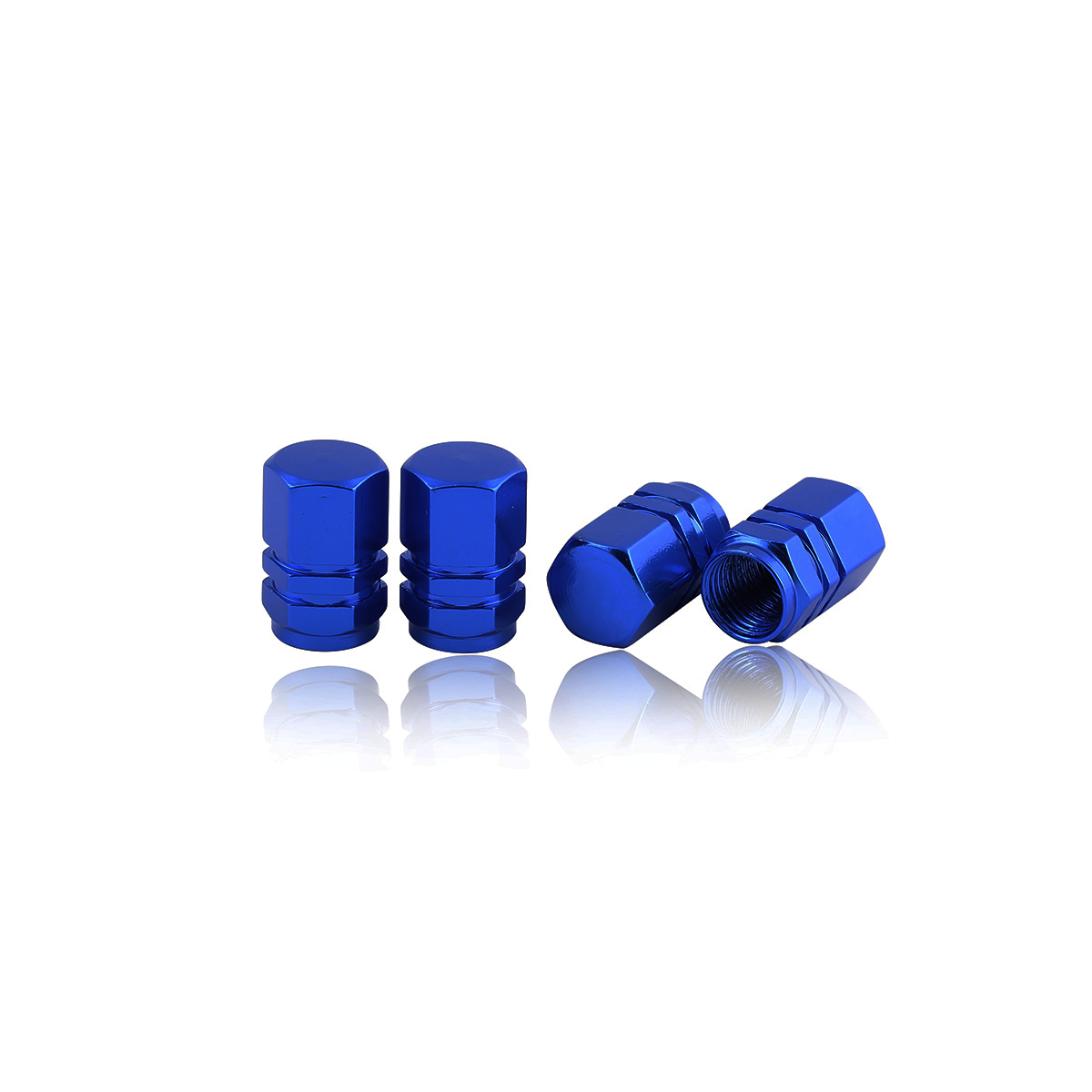 Tapones Tapas Válvula Para Ruedas Aluminio Azul 4 Unidades