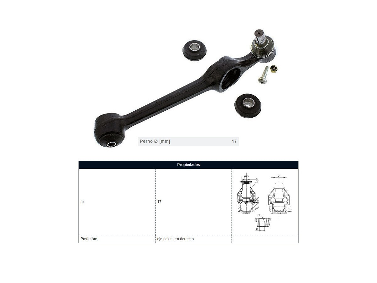 Brazo De Suspension Ford Escort/Verona 81-96 Der
